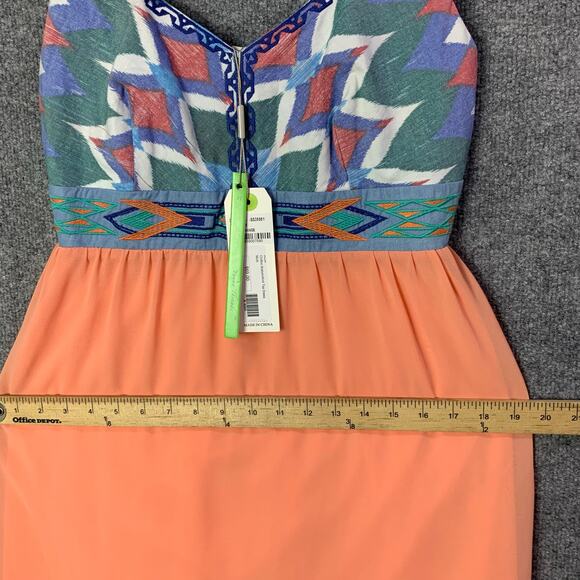 NEW Young Threads Chiffon Bottom/Knit Top Dress Boho Embroidered SZ M - Picture 8 of 12